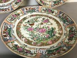 Set of 6 Fine 19th Century Chinese Porcelain Rose Medallion Dinner Plates