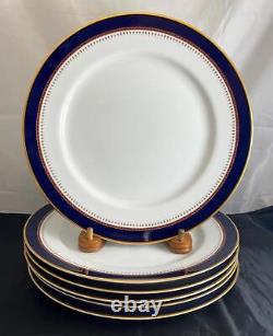 Set of 6 Fitz & Floyd STARBURST Cobalt Dinner Plates