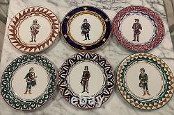 Set of 6 Palio di Siena Contrade Ceramic 10.75 Drummer Dinner Plates