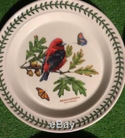 Set of 6 Portmeirion Botanic Garden Dinner Bird Plates Hard to Find NEW
