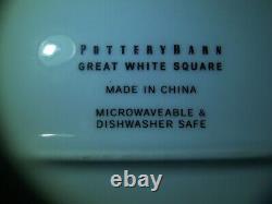 Set of (6) Pottery Barn Great White Square 10 1/2 Dinner Plates Free Shipping