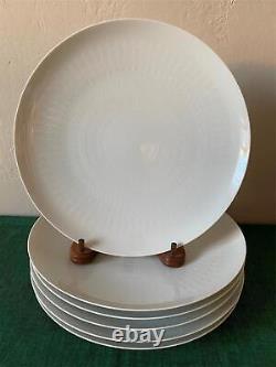 Set of 6 Rosenthal ROMANCE White Dinner Plates Large Size Germany