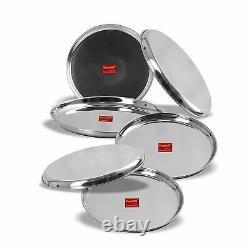 Set of 6 Stainless Steel Heavy Gauge Dinner Plates Dinnerware & Serveware