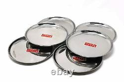 Set of 6 Stainless Steel Kitchen Dinner Serving Dinnerware & Serveware Plates