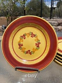 Set of 6 Terre e Provence Souleo France Hand Painted 9 Luncheon Plates