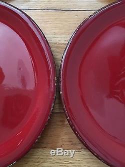 Set of 6 Vietri Italy Rosso Vecchio Red Dinner Plates