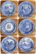 Set Of 6 Vintage Spode The Blue Room Collection Dinner Plates 10 1/4 Blue White