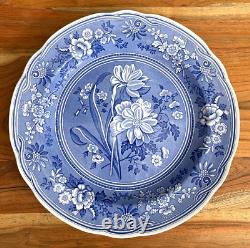 Set of 6 Vintage Spode The Blue Room Collection Dinner Plates 10 1/4 Blue White