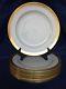 Set Of 8 Antique Minton Gold Encrusted Dinner Plates #g6285 1920 England