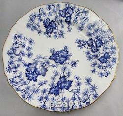 Set of 8 Antique Royal Worcester Cobalt Blue & White Dinner Plates 10 England