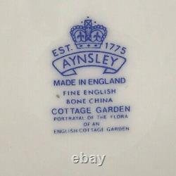 Set of 8 Aynsley Cottage Garden 10.5 Dinner Plates Fine Bone China England