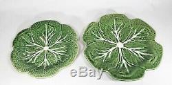 Set of 8 Bordallo Pinhiero Green Cabbage Leaf Dinner Plates 10 3/4