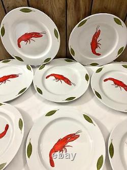 Set of 8 Cordon Blue Bia Dinner Lobster Plates 11'
