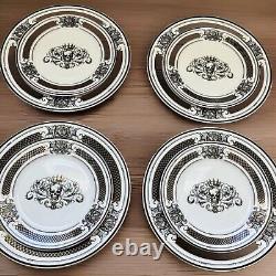 Set of 8-Grace Teaware Halloween Skull King Crown Dinner 10 & 8 Plates NEW