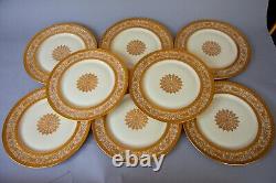 Set of 8 H&C Selb Bavaria Heinrich 24K Gold Encrusted Charger Dinner Plates 11
