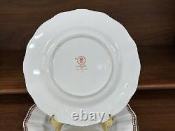 Set of (8) Royal Crown Derby CARLTON Red 10.75 Dinner Plates (2nd Quality)