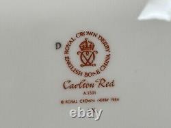 Set of (8) Royal Crown Derby CARLTON Red 10.75 Dinner Plates (2nd Quality)