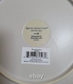 Set of 8 Royal Doulton Mode Dinner Salad Plates Putty NWT