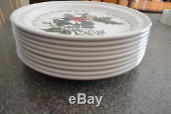 Set of (9) New Mint Portmeirion The Holly and the Ivy Dinner Plates