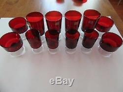 Set of Arcoroc Ruby Red Dinner Ware 32 pcs Plates Goblets Cups Saucers
