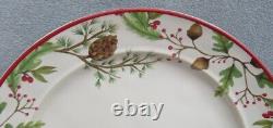 Set of FOUR Pottery Barn Forest Gnome 10 5/8 Dinner Plates New in Box