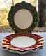 Set Of Four Villeroy & Boch Toy's Delight Red And Green Dinner Plates Mint