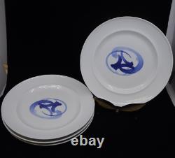 Set of Four Bing & Grondahl Porcelain Blue Henning Koppel Dinner Plates