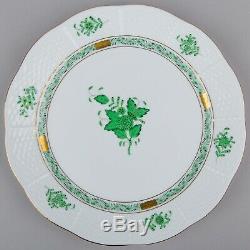 Set of Six Herend Chinese Bouquet Green Dinner Plates, 6 Pieces, #524/AV