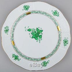 Set of Six Herend Chinese Bouquet Green Dinner Plates, 6 Pieces, #524/AV