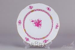 Set of Six Herend Chinese Bouquet Raspberry Dinner Plates #524/AP