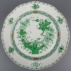 Set of Six Herend Indian Basket Green Dinner Plates, 6 Pieces #524/FV