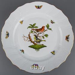 Set of Twelve Herend Rothschild Bird Dinner Plates, All 12 Motifs, #1524/VBO