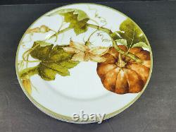 Set(s) Of 4 Williams Sonoma Botanicsl Pumpkin 11 Dinner Plates Pristine