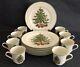 Sone Fine China Japan Set Of 8 Christmas Tree Dinner Plates And Cups