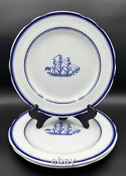 Spode Blue Clipper Dinner Plate Lot Set of 3 S3611-A3 10.5