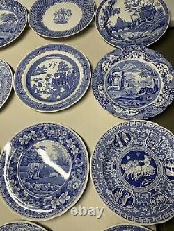 Spode Blue Room Georgian Plates 10.5 Set of 16 Excellent Never Used