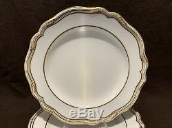 Spode Copeland's Sheffield Dinner Plates England R568 11 Dia Gold White Set 8