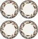 Spode Delamere Collection 10.5 Inch Round Dinner Plates, Set Of 4 Brown/white