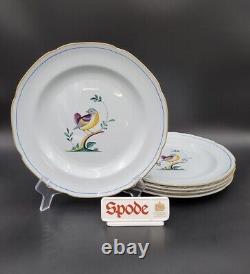 Spode QUEEN'S BIRD Set/5 Dinner Plates EXC fewscratch