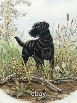 Spode Woodland Hunting Dogs Black Labrador Dinner Plates Set of 4 New