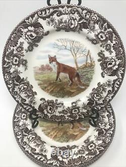 Spode Woodland Red Fox Dinner Plates Set of 4 New