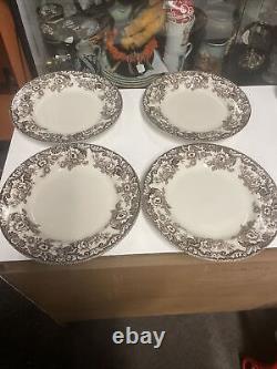 Spode delamere brown dinner plate plates brown and white set of four