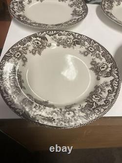 Spode delamere brown dinner plate plates brown and white set of four