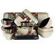 Square Dinnerware Set 16 Piece Dinner Plates Bowls Cups Kitchen Dishes For 4 New