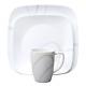 Square Dinnerware Set 16-piece Bowls Cups Plates Dinner Dish Service For 4