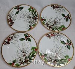 St Nicholas Square HOLIDAY LAUREL Gold Dinner Plates Set of 8
