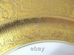 Stunning Antique Bauscher Weiden Bavaria Gold Encrusted Dinner Plates Set of 12