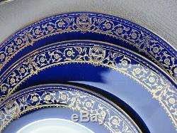 Superb rare antique/vintage MINTON cobalt blue sphinx Dinner Plate Set / Service