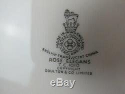 Superb vintage Royal Doulton bue Rose Elegans Dinner Service / Set for 6. Plates