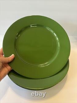 Taitu Uno Solid Green Set of 4 Dinner Plates 11 Party Plates Emilio Bergamin